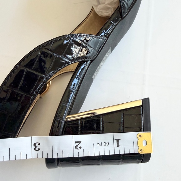 New ASHRO Black Croc-Embossed Slingback Pumps with Block Heel Women’s SIZE 7.5 - Picture 9 of 9